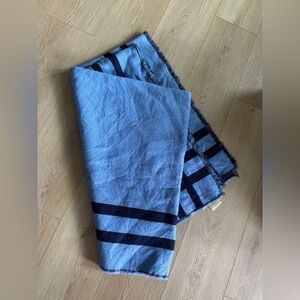 kate spade Blue and Black Striped Scarf